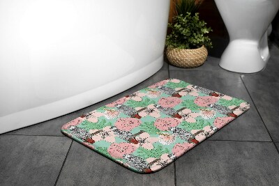 Badezimmer teppich Vögel papage Blumen