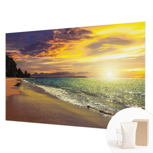 Vlies-Fototapete mit Motiv eines Strandes bei Sonnenuntergang