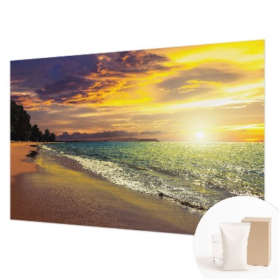 Vlies-Fototapete mit Motiv eines Strandes bei Sonnenuntergang