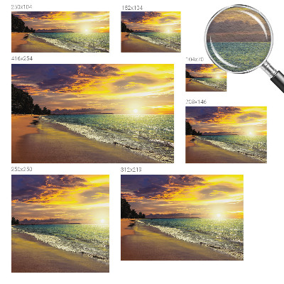 Vlies-Fototapete mit Motiv eines Strandes bei Sonnenuntergang