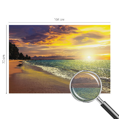 Vlies-Fototapete mit Motiv eines Strandes bei Sonnenuntergang