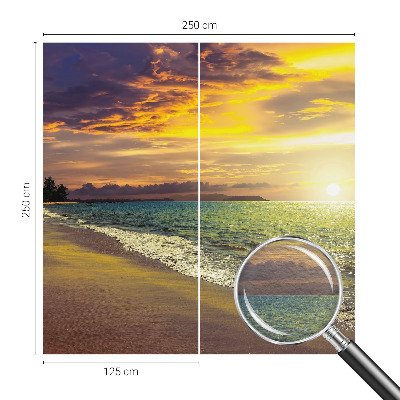 Vlies-Fototapete mit Motiv eines Strandes bei Sonnenuntergang