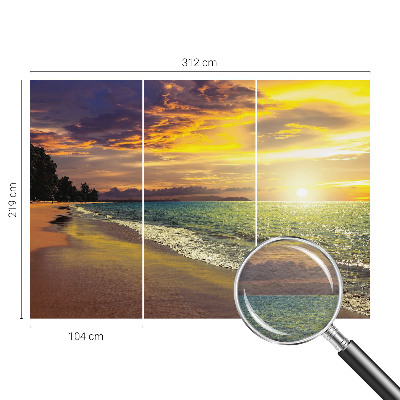 Vlies-Fototapete mit Motiv eines Strandes bei Sonnenuntergang