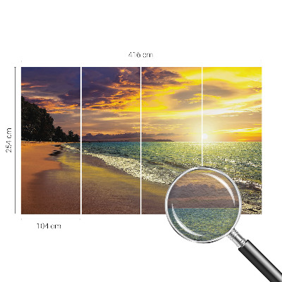 Vlies-Fototapete mit Motiv eines Strandes bei Sonnenuntergang