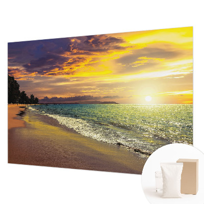 Vlies-Fototapete mit Motiv eines Strandes bei Sonnenuntergang