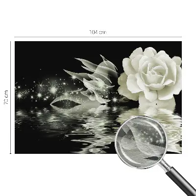 Fototapete fürs Wohnzimmer mit einer leuchtenden Rose als Motiv