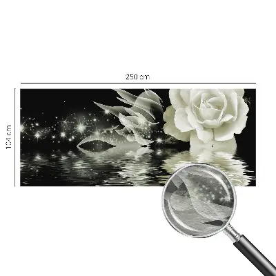 Fototapete fürs Wohnzimmer mit einer leuchtenden Rose als Motiv