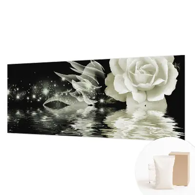 Fototapete fürs Wohnzimmer mit einer leuchtenden Rose als Motiv