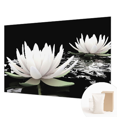 Vlies-Fototapete fürs Schlafzimmer mit Motiv aus Wasserblumen