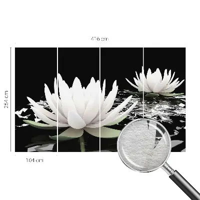 Vlies-Fototapete fürs Schlafzimmer mit Motiv aus Wasserblumen