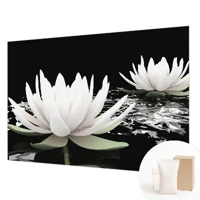 Vlies-Fototapete fürs Schlafzimmer mit Motiv aus Wasserblumen
