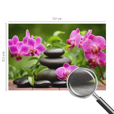 Fototapete mit Orchideenmotiv auf steiniger Optik