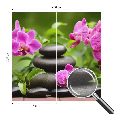 Fototapete mit Orchideenmotiv auf steiniger Optik