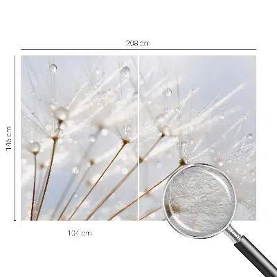 Dekorative Wand-Fototapete mit rosafarbenem Löwenzahnmotiv