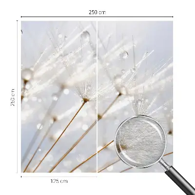Dekorative Wand-Fototapete mit rosafarbenem Löwenzahnmotiv