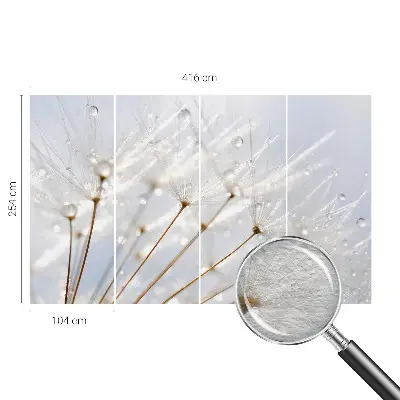 Dekorative Wand-Fototapete mit rosafarbenem Löwenzahnmotiv