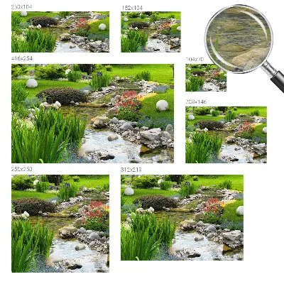 Vlies-Fototapete mit idyllischem Gartenmotiv