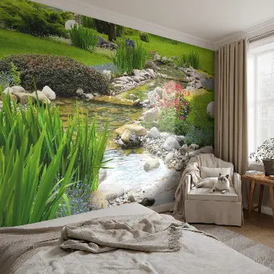 Vlies-Fototapete mit idyllischem Gartenmotiv