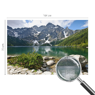 Fototapete fürs Wohnzimmer mit Motiv eines Bergsees