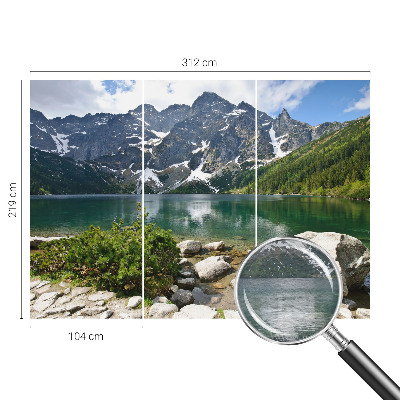 Fototapete fürs Wohnzimmer mit Motiv eines Bergsees