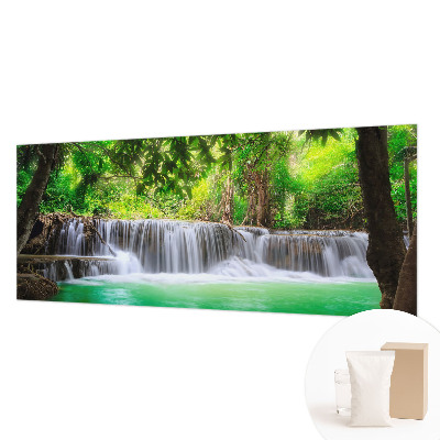 Motivtapete aus Vlies mit Wald- und Wasserfallmotiv