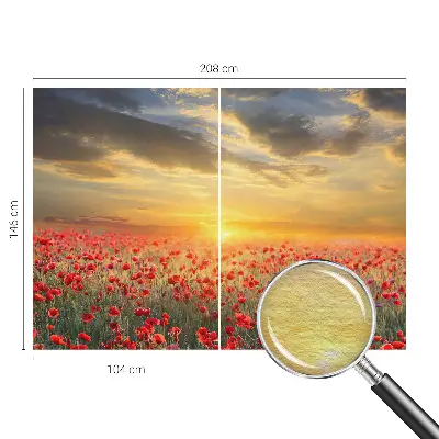 Vlies-Fototapete fürs Schlafzimmer mit Mohnfeld-Motiv
