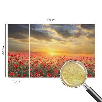 Vlies-Fototapete fürs Schlafzimmer mit Mohnfeld-Motiv