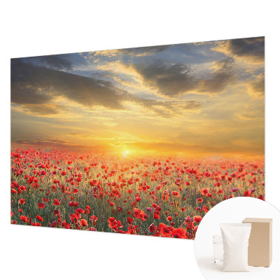 Vlies-Fototapete fürs Schlafzimmer Mohnfeld