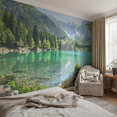 Vliestapete fürs Schlafzimmer mit Motiv eines grünen Sees