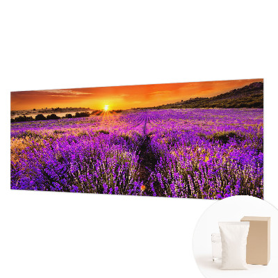 Vlies-Fototapete fürs Wohnzimmer mit Motiv eines Lavendel-Sonnenuntergangs