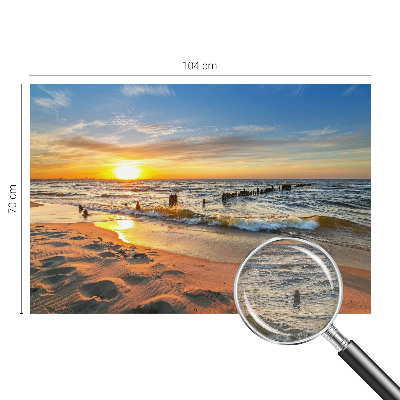 Dekorative Wand-Fototapete mit Motiv eines Sonnenuntergangs am Strand