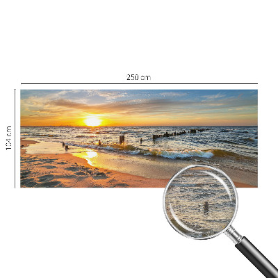 Dekorative Wand-Fototapete mit Motiv eines Sonnenuntergangs am Strand