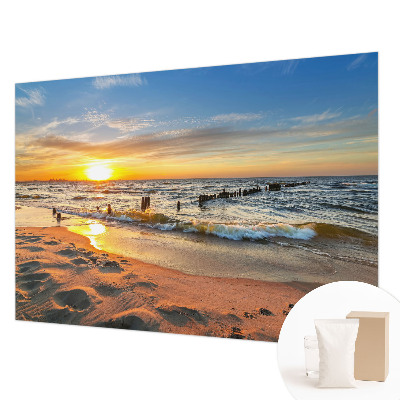 Dekorative Wand-Fototapete mit Motiv eines Sonnenuntergangs am Strand