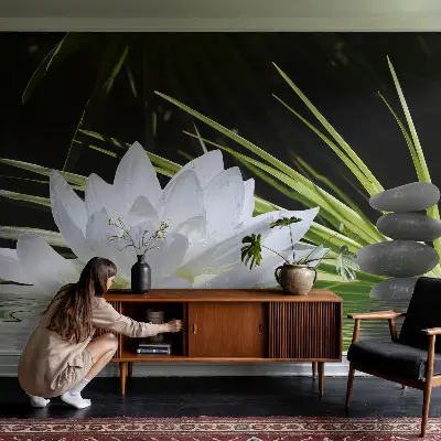 Vlies-Fototapete nach Maß mit dem Motiv „Lilienmeditation”