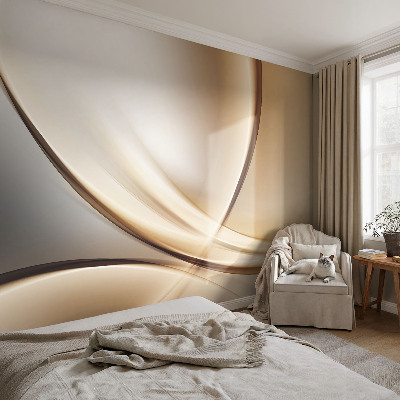 Vlies-Fototapete fürs Schlafzimmer mit abgerundeten Linien als Motiv