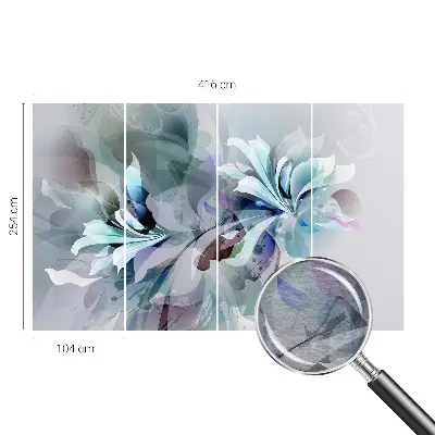 Vlies-Fototapete fürs Wohnzimmer mit floral-abstraktem Motiv
