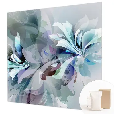Vlies-Fototapete fürs Wohnzimmer mit floral-abstraktem Motiv