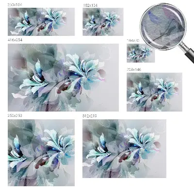 Vlies-Fototapete fürs Wohnzimmer mit floral-abstraktem Motiv