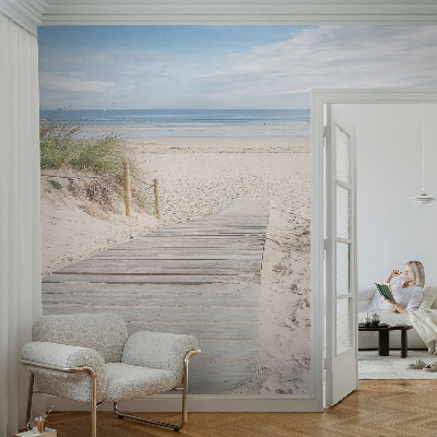 Dekorative Wand-Fototapete mit Holzsteg-Motiv