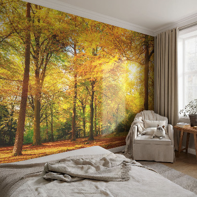 Vlies-Fototapete mit goldenem Blattmotiv