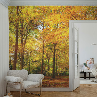 Vlies-Fototapete mit goldenem Blattmotiv
