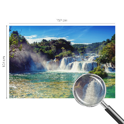 Fototapete fürs Wohnzimmer mit einer Wasserfalllandschaft