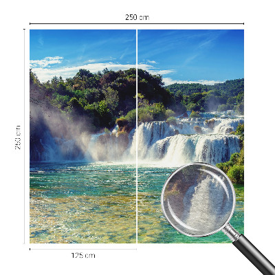 Fototapete fürs Wohnzimmer mit einer Wasserfalllandschaft