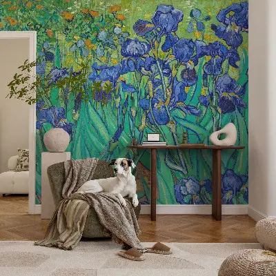 Dekorative Wand-Fototapete mit Motiv aus Gartenblumen