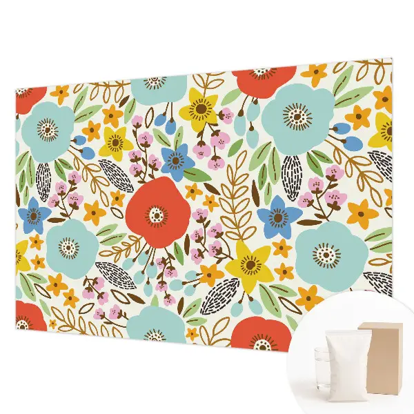 Motivtapete aus Vlies mit Blumenmuster