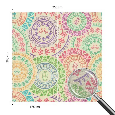 Vlies-Fototapete fürs Schlafzimmer mit bunten Mandalas