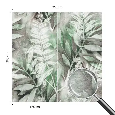 Fototapete aus Vlies mit Aquarellblättern als Motiv