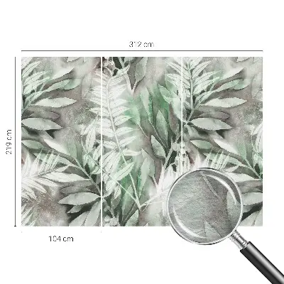Fototapete aus Vlies mit Aquarellblättern als Motiv