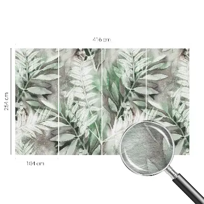 Fototapete aus Vlies mit Aquarellblättern als Motiv