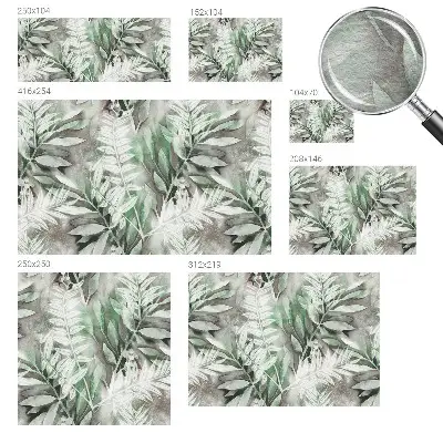 Fototapete aus Vlies mit Aquarellblättern als Motiv